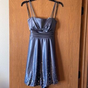 Gray Masquerade Dress with Silver Accents Size M